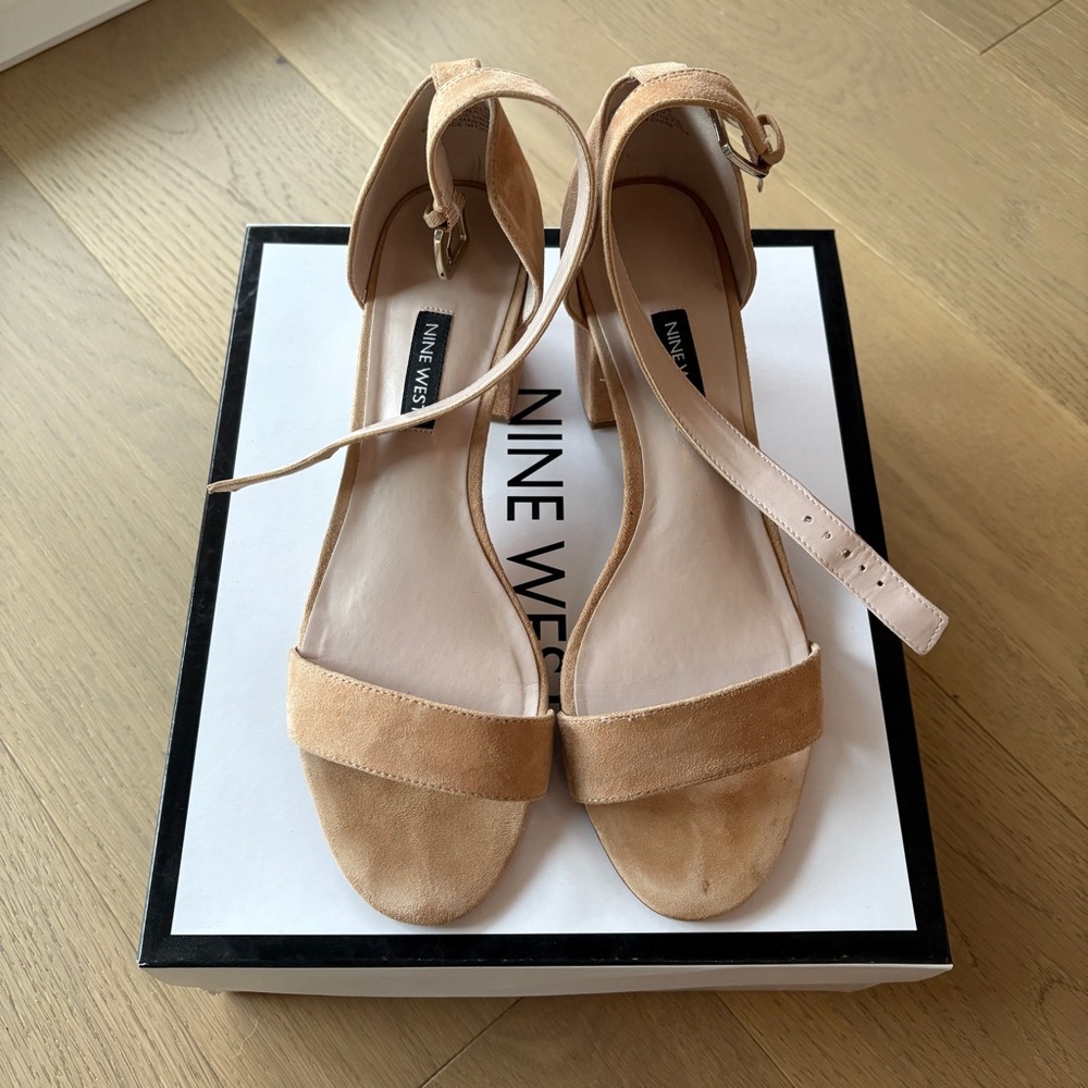 Nine West Beige Strappy Heels